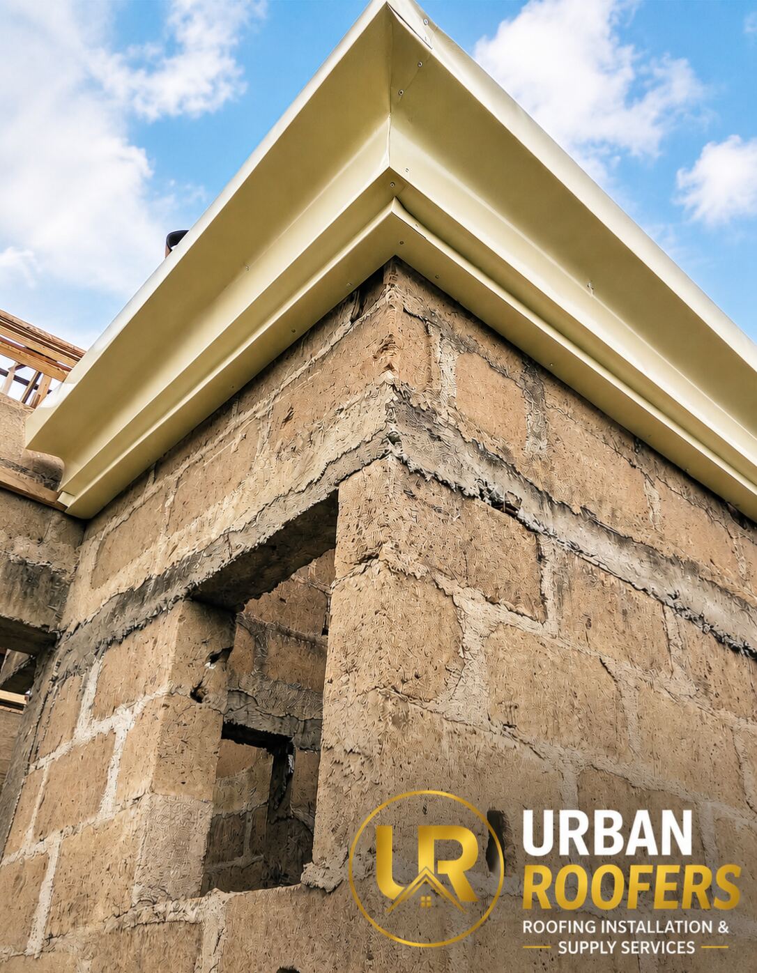 Aluminum parapet corner detail in Gwarinpa, Abuja